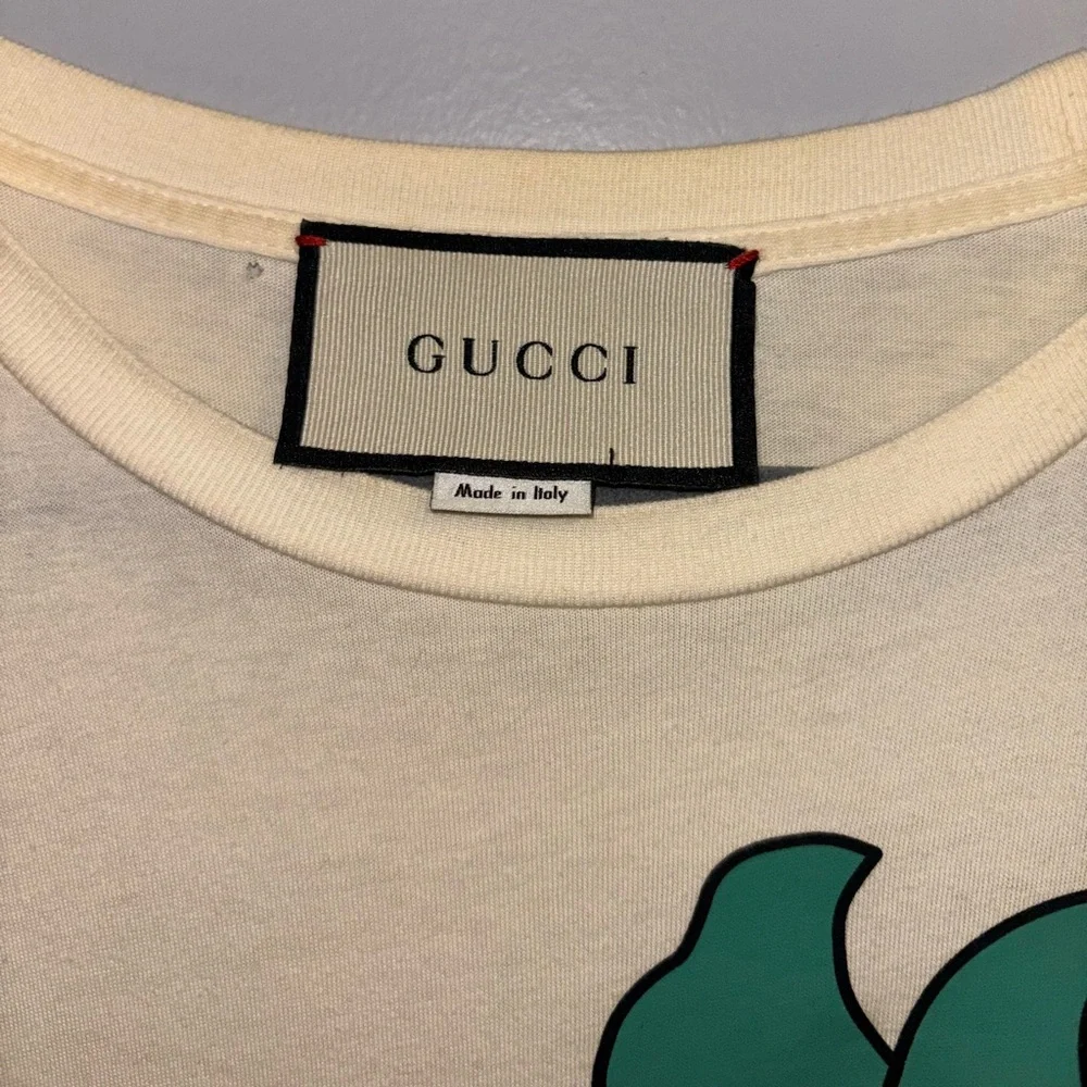 🍓Gucci Strawberry Sequin Cream Short Sleeve Shirt